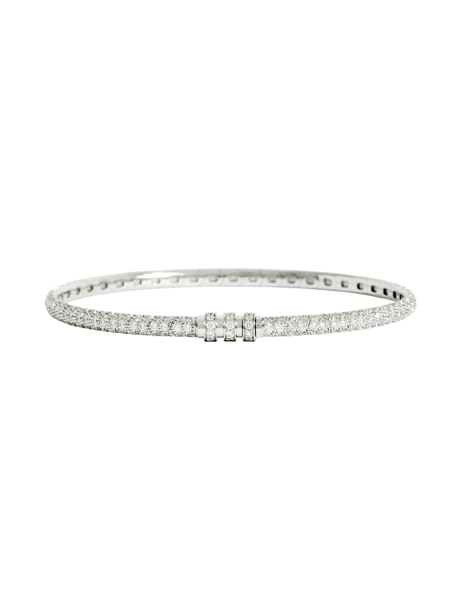Bracelet mesh reptile 18k white gold & white diamonds 
